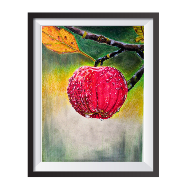 Dew-Kissed Apple – Hyper-Realistic Fruit Wall Art - Image 4